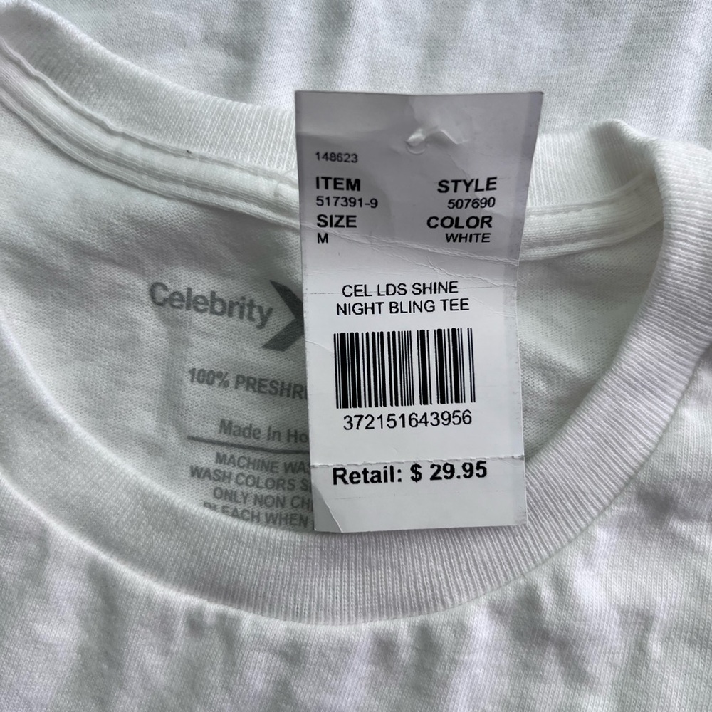 Celebrity White Women's T-Shirt NWT - Picture 4 of 5